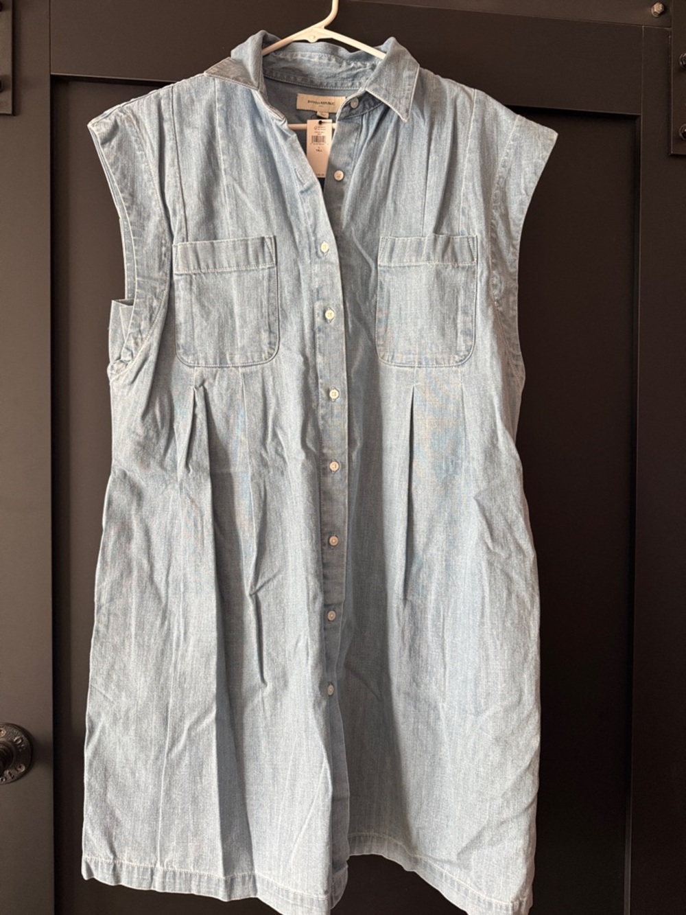 Banana Republic Light Blue Chambray Shirt Dress - Tall Length